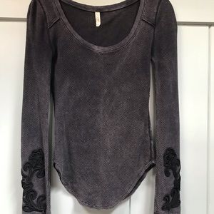 Free people embroidered sleeve thermal